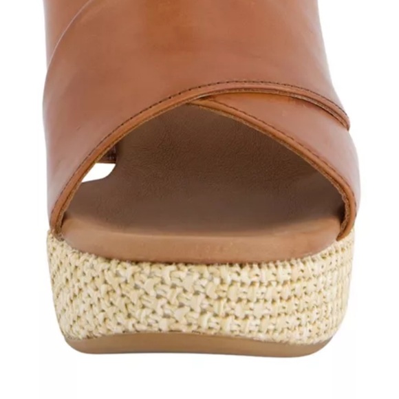 Paul Green Ashley Cognac Wedge Sandals NWT - Picture 4 of 6